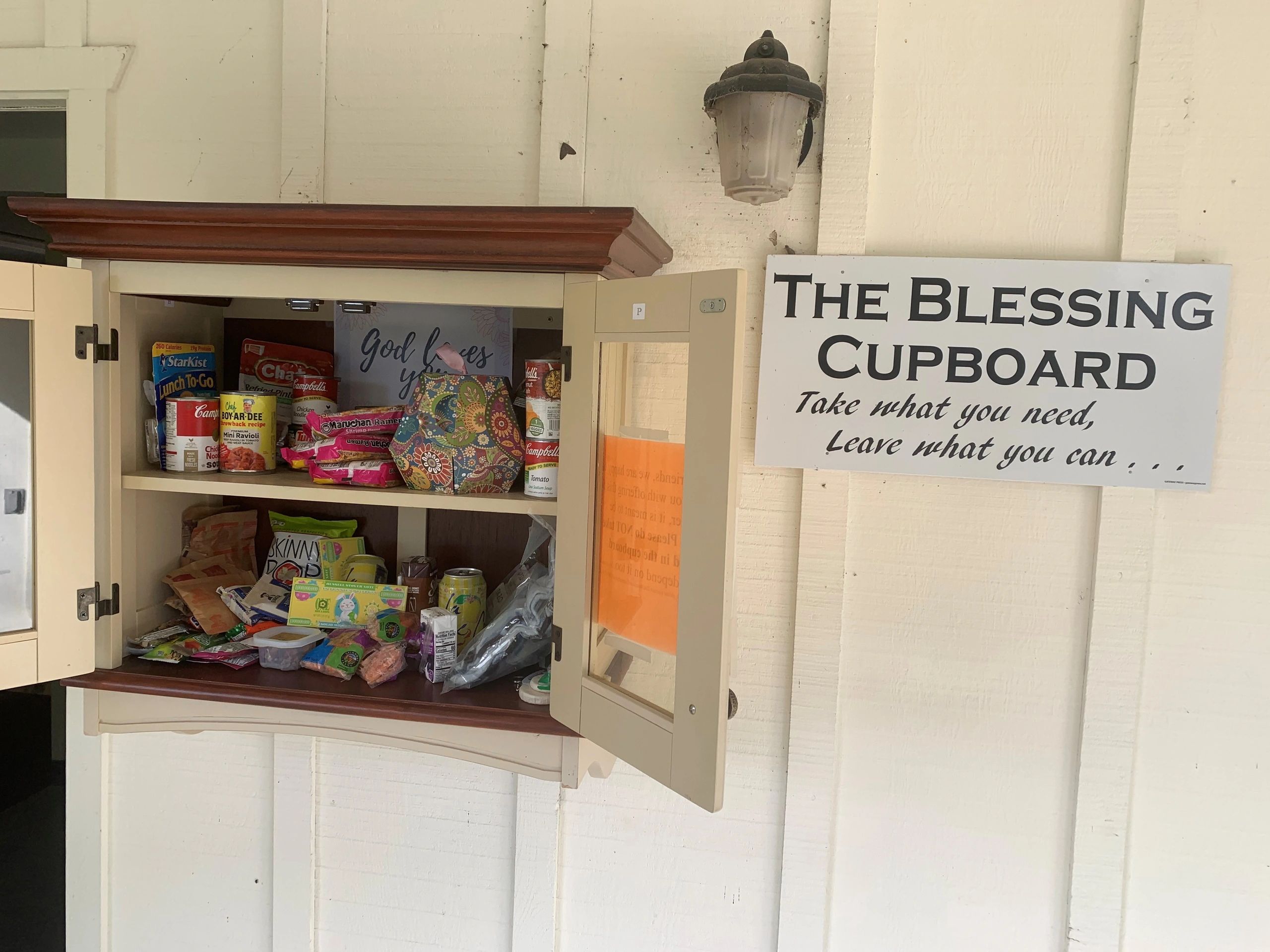 The Blessing Box, an outdoor cupboard stocked with free food for neighbours